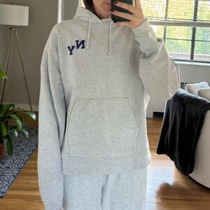 NY Embroidered Gray Hoodie